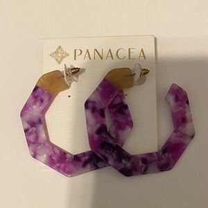 Purple and Gold Hoop Earrings